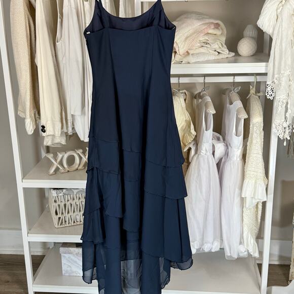 JJ‘s house sz. XS navy blue mother of the bride dress tiered with jacket #4018 - Picture 5 of 10